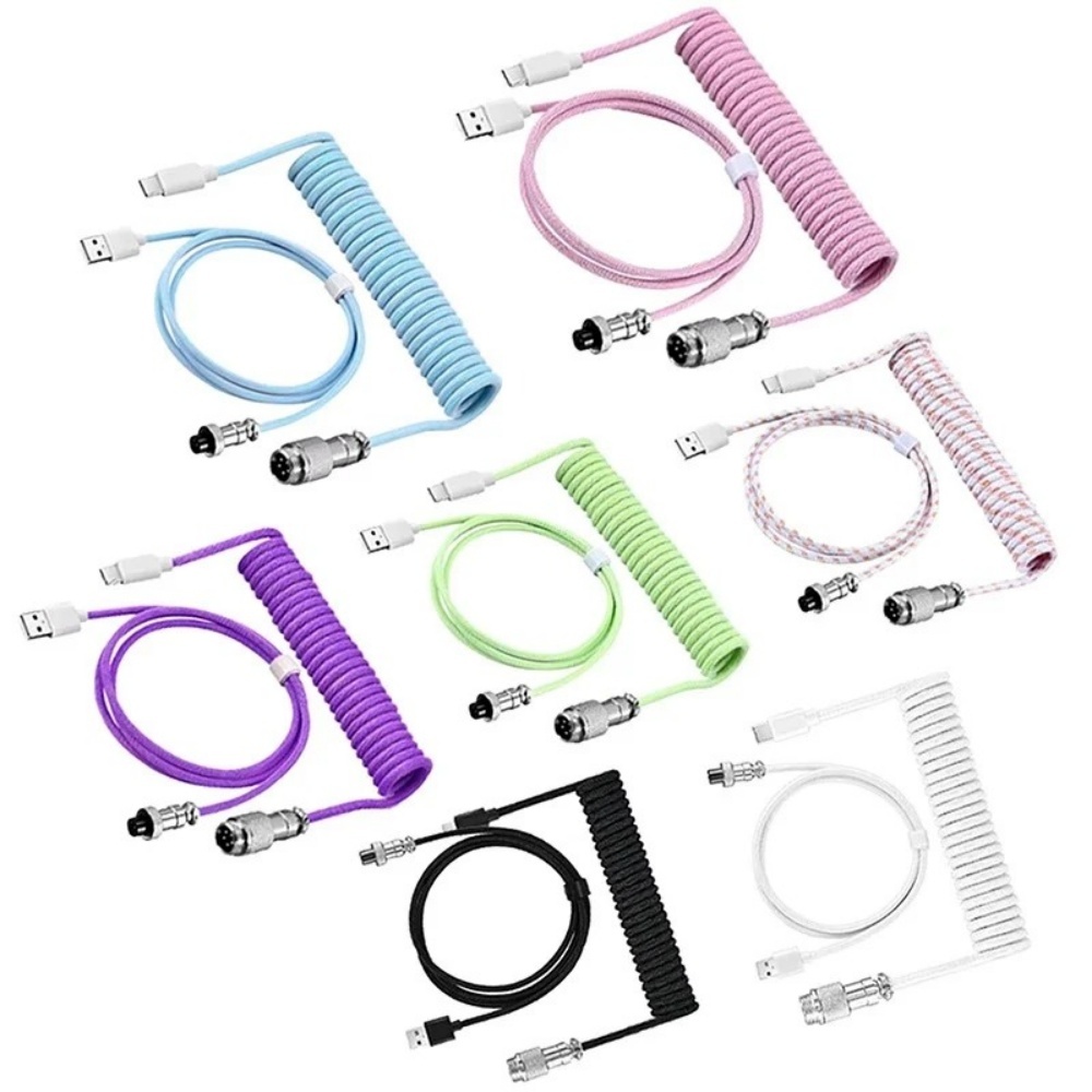 Coiled Usb Cable - 7 Colors USB Type C Mechanical