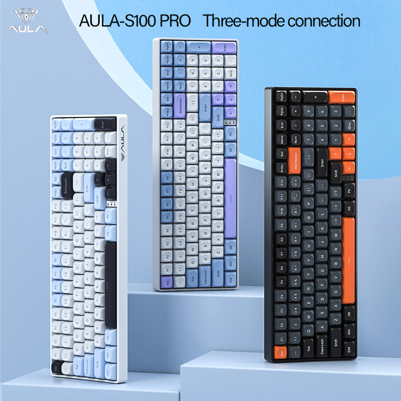 Gaming Keyboard Hot Swappable - AULA S100Pro Wireless Mechanical Keyboard,Three Mode