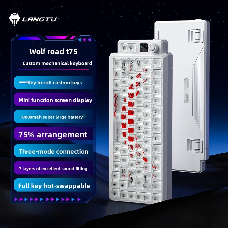 Gaming Keyboard Hot Swappable - Langtu T75 Tri-mode Wireless Bluetooth Custom