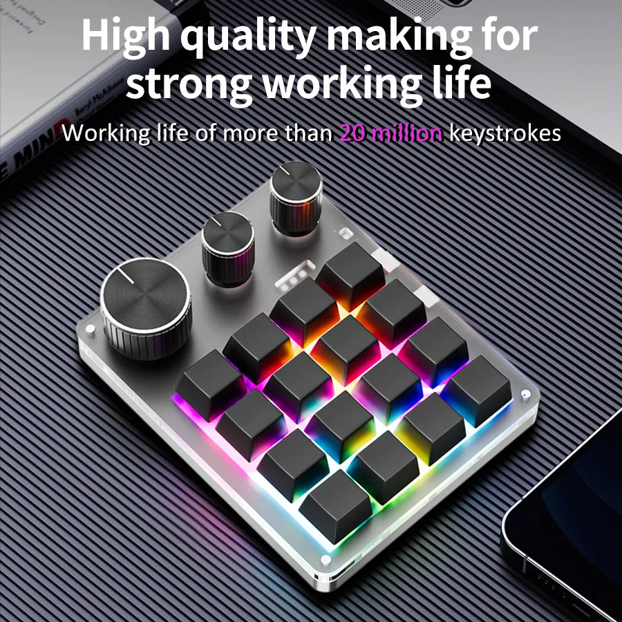 Gaming Keyboard 1 Hand - 2.4G Customize Bluetooth 3 Modes USB