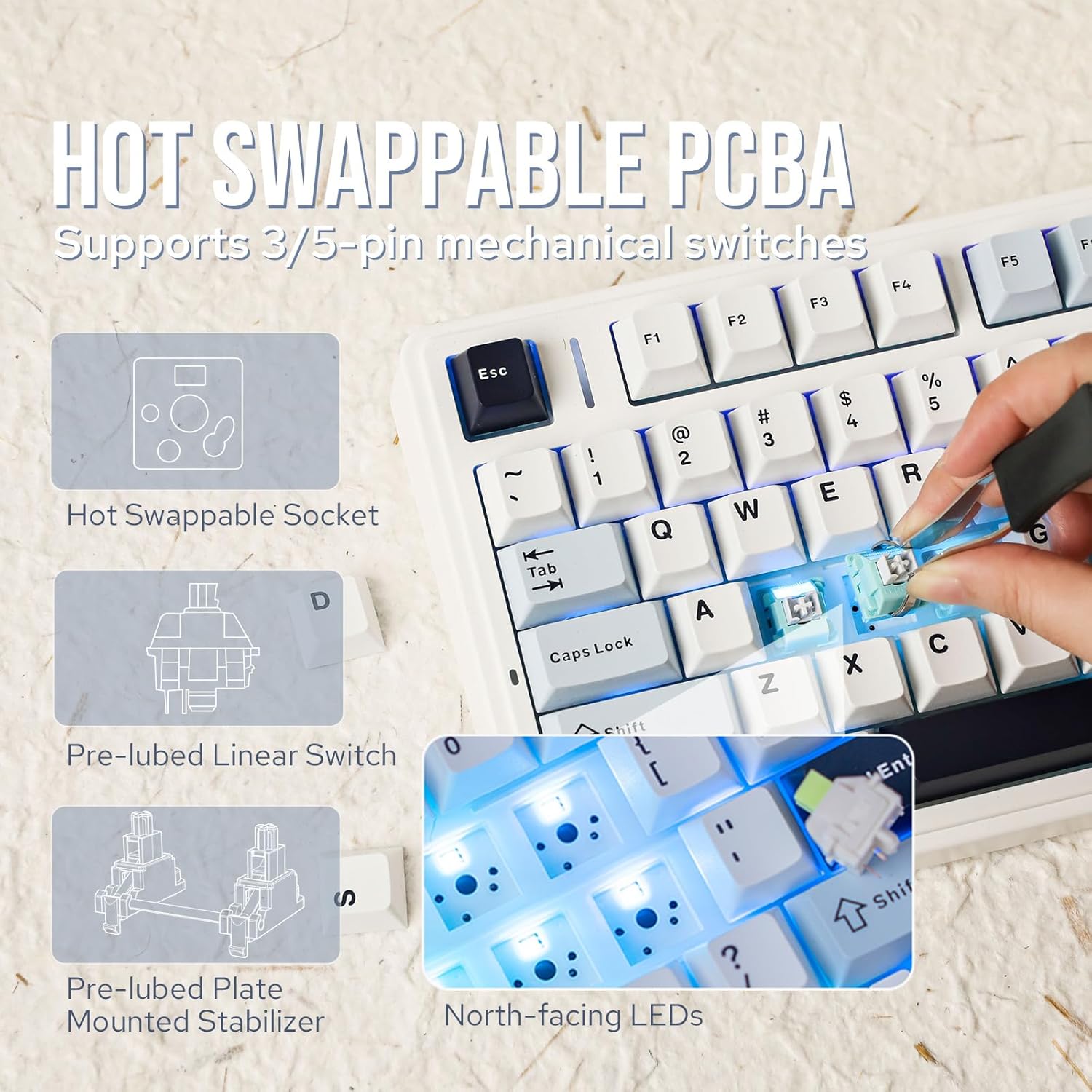 Aula F75 Mechanical Keyboard 7 - огляд і ціна Gaming Keyboard Hot Swappable