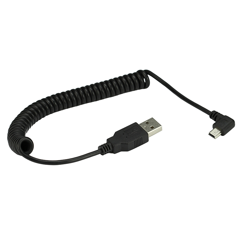 Spring Coiled  Mini USB 5Pin   - огляд і ціна Coiled Usb Cable