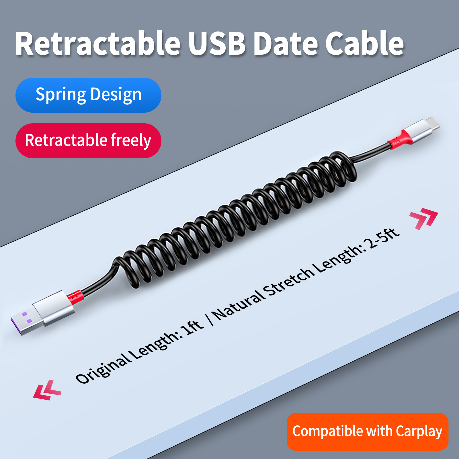 90 Degree USB A to USB C Cable - огляд і ціна Coiled Usb Cable