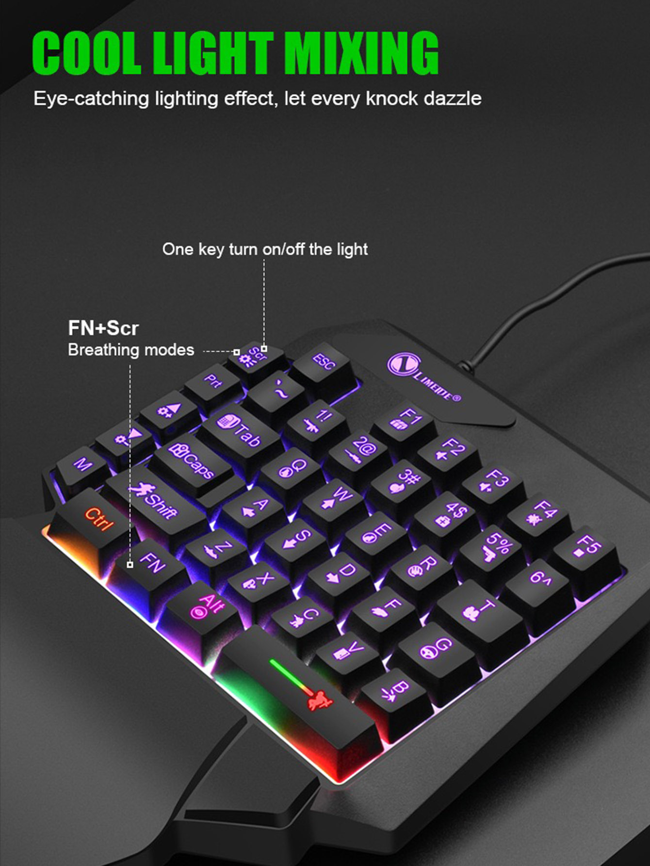 Mechanical One-Handed Light Ga - огляд і ціна Gaming Keyboard 1 Hand