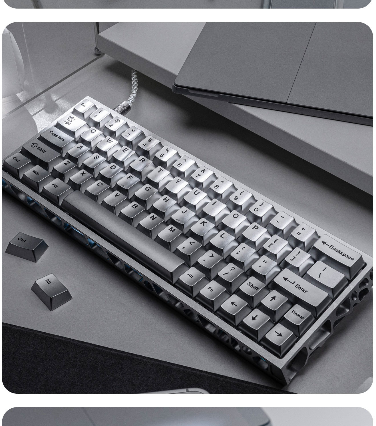 Silver Metallic Paint Small Fu - огляд і ціна Gaming Keyboard Extension