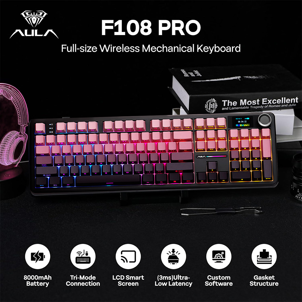 AULA F108 PRO Full-size Mechan - огляд і ціна Gaming Keyboard Hot Swappable