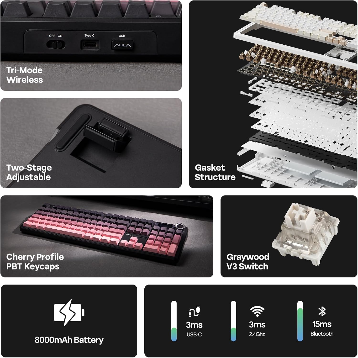 AULA F108 PRO Full-size Mechan - огляд і ціна Gaming Keyboard Hot Swappable