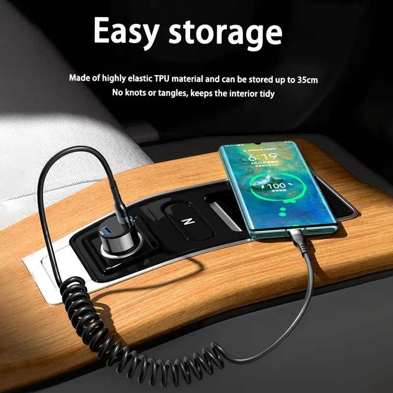 5A Fast Charging Coiled USB C  - огляд і ціна Coiled Usb Cable