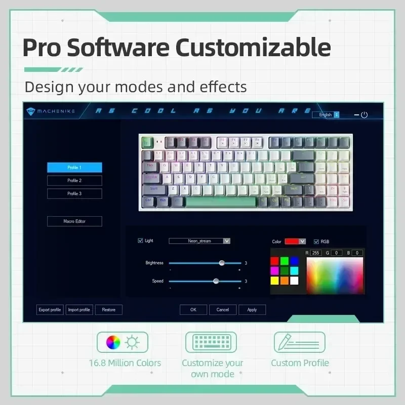 Wired Mechanical Keyboard 94 K - огляд і ціна Gaming Keyboard Hot Swappable