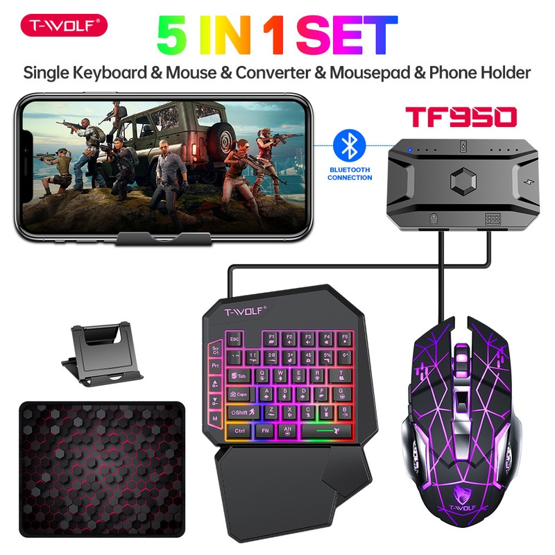 T-Wolf Tf950 5 In 1 One Handed - огляд і ціна Gaming Keyboard 1 Hand