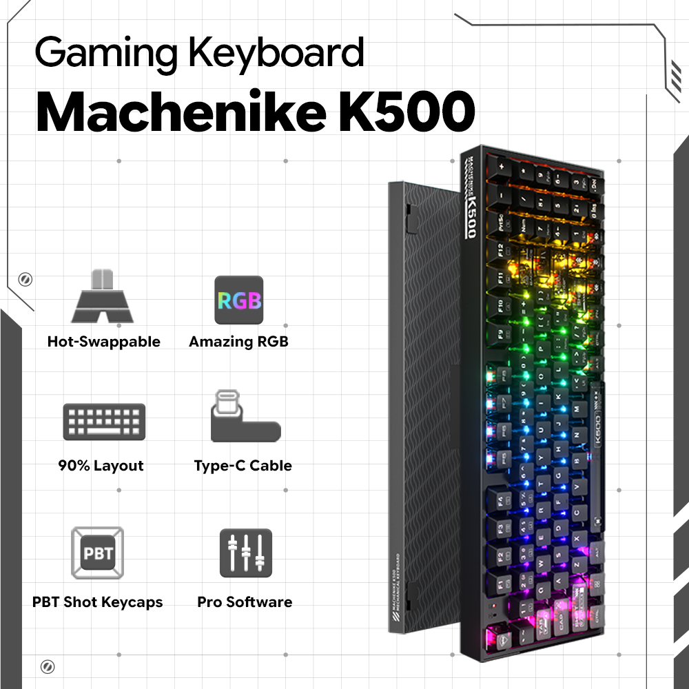 Machenike K500-B94 V2 Wired Me - огляд і ціна Gaming Keyboard Hot Swappable