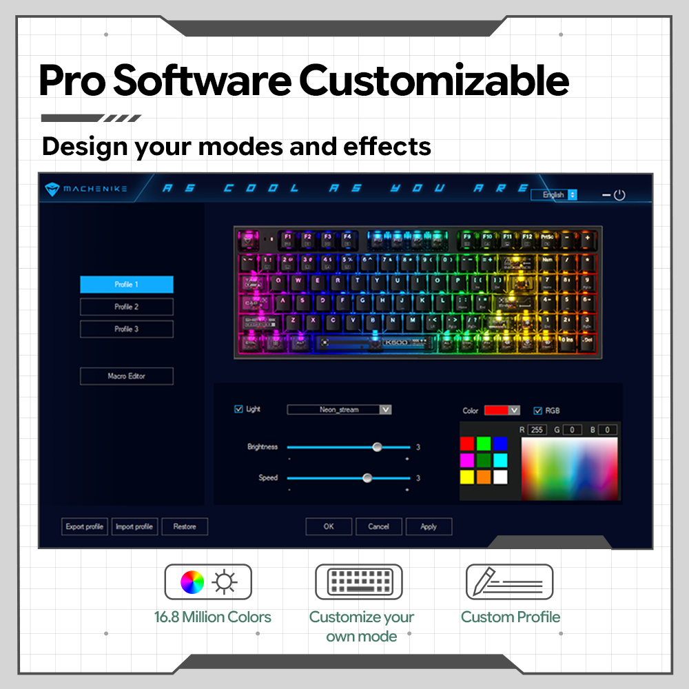 Machenike K500-B94 V2 Wired Me - огляд і ціна Gaming Keyboard Hot Swappable