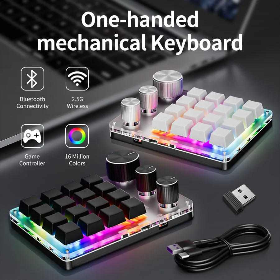 2.4G Customize Bluetooth 3 Mod - огляд і ціна Gaming Keyboard 1 Hand