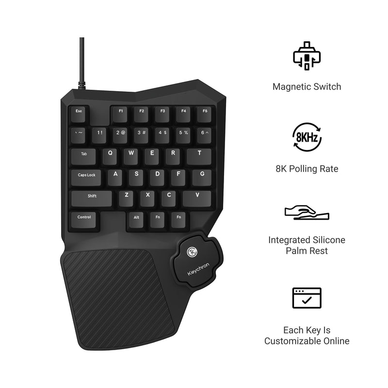 Keychron C0 HE 8K wired One Ha - огляд і ціна Gaming Keyboard 1 Hand
