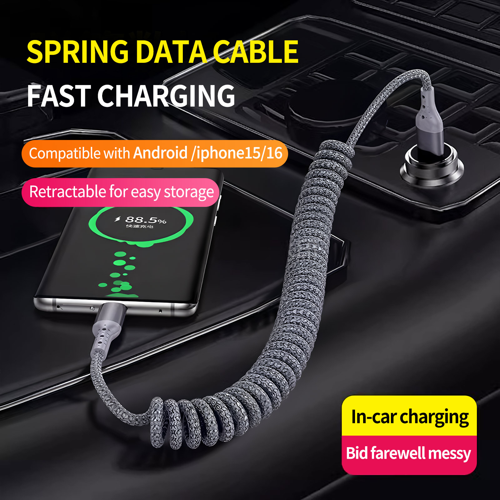 90 Degree Coiled USB-A to USB  - огляд і ціна Coiled Usb Cable