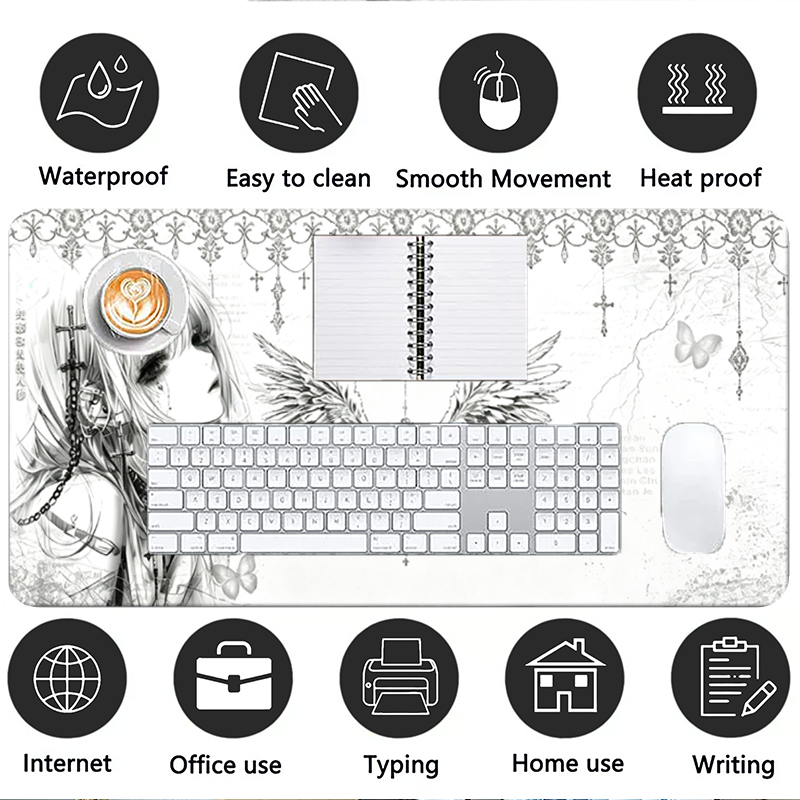 Leather Mousepad Black White A - огляд і ціна Gaming Keyboard Nearby